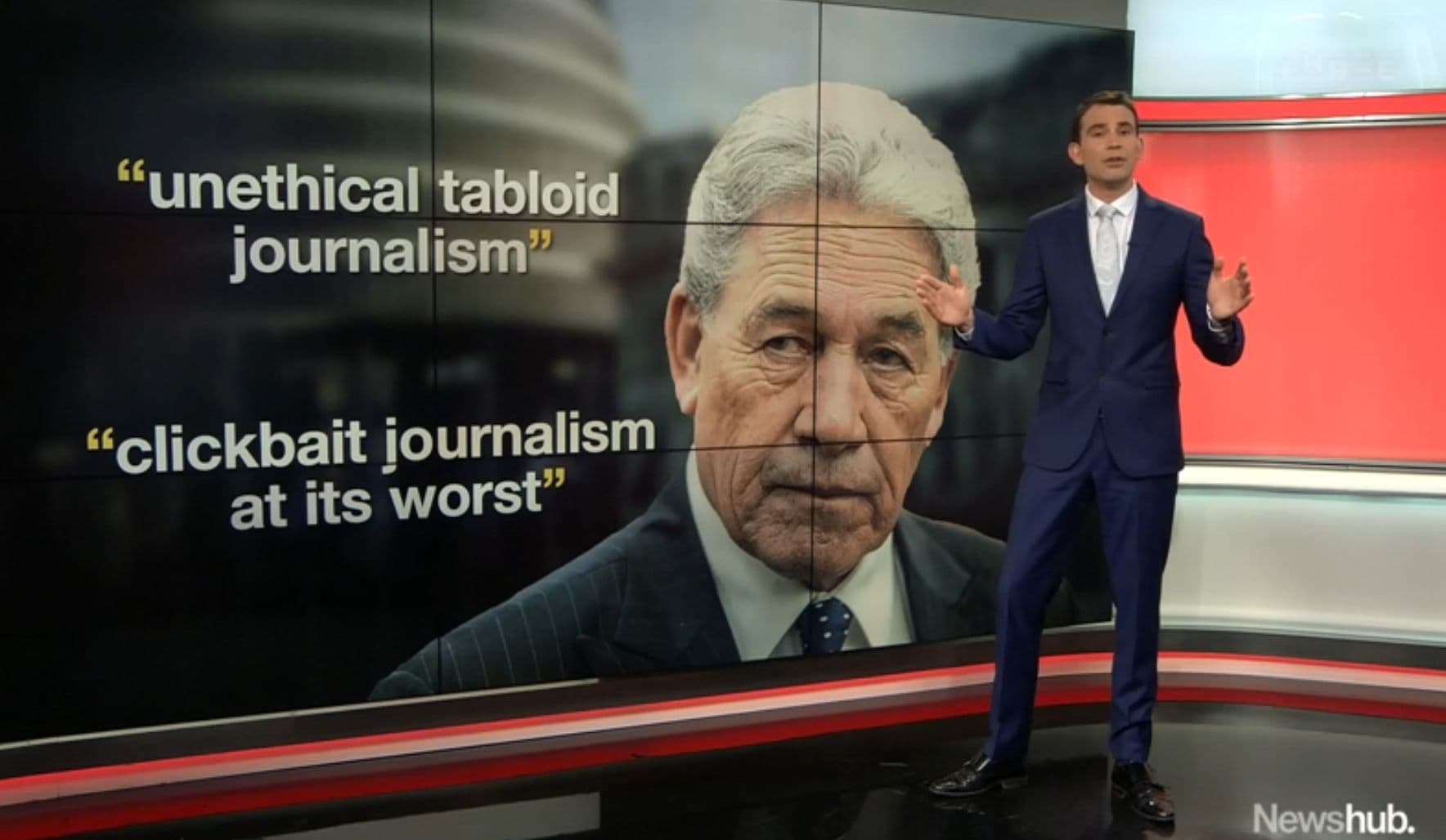 Winston Peters media criticism.