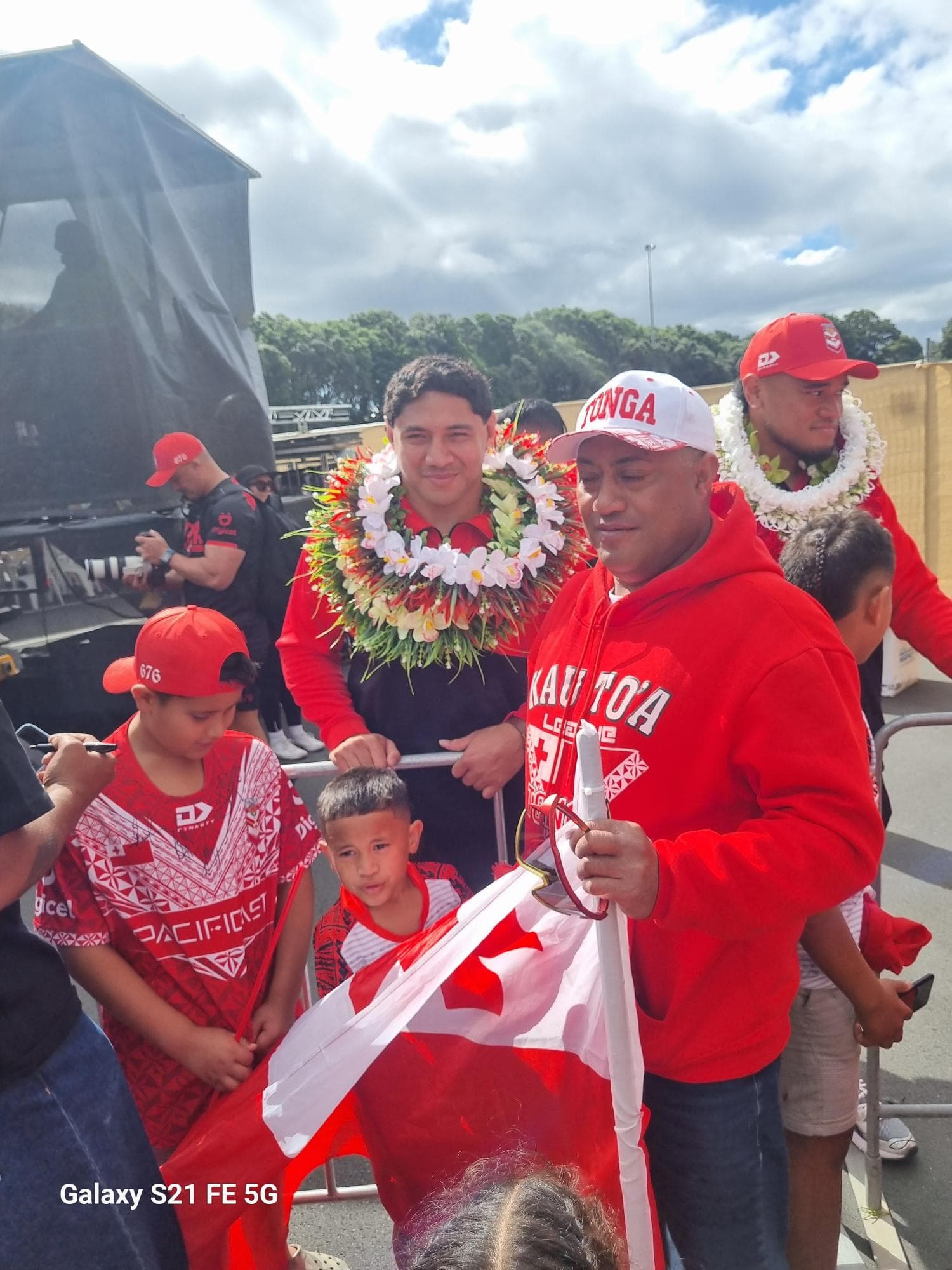 Mate Ma'a Tonga fans who turned up outside the main Mount Smart Stadium on Wednesday. 30 October 2024