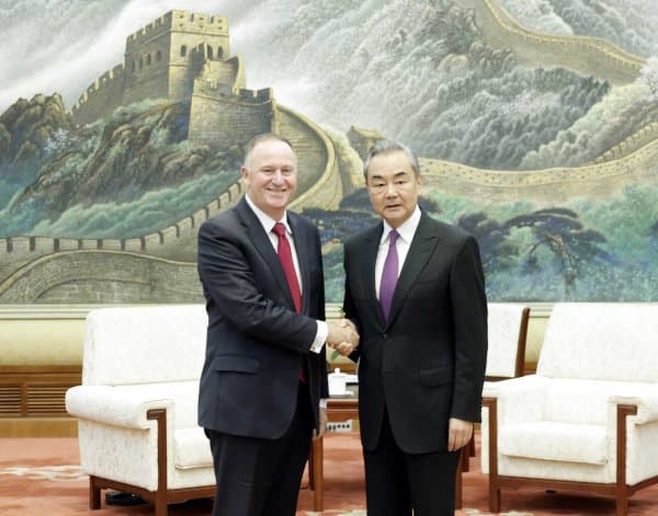 Former New Zealand prime minister Sir John Key meets China's Foreign Minister Wang Yi in Beijing on 7 November 2023 to discuss illegal plantings of Gold3 kiwifruit plantings in China.