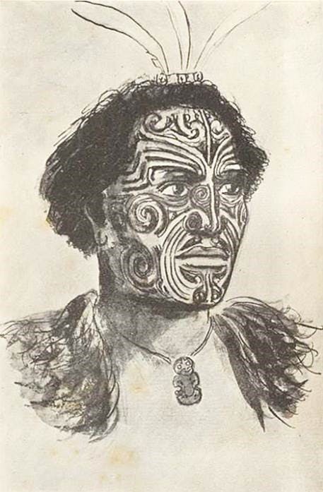 A sketch of Hongi Hika from a 1820’s painting.