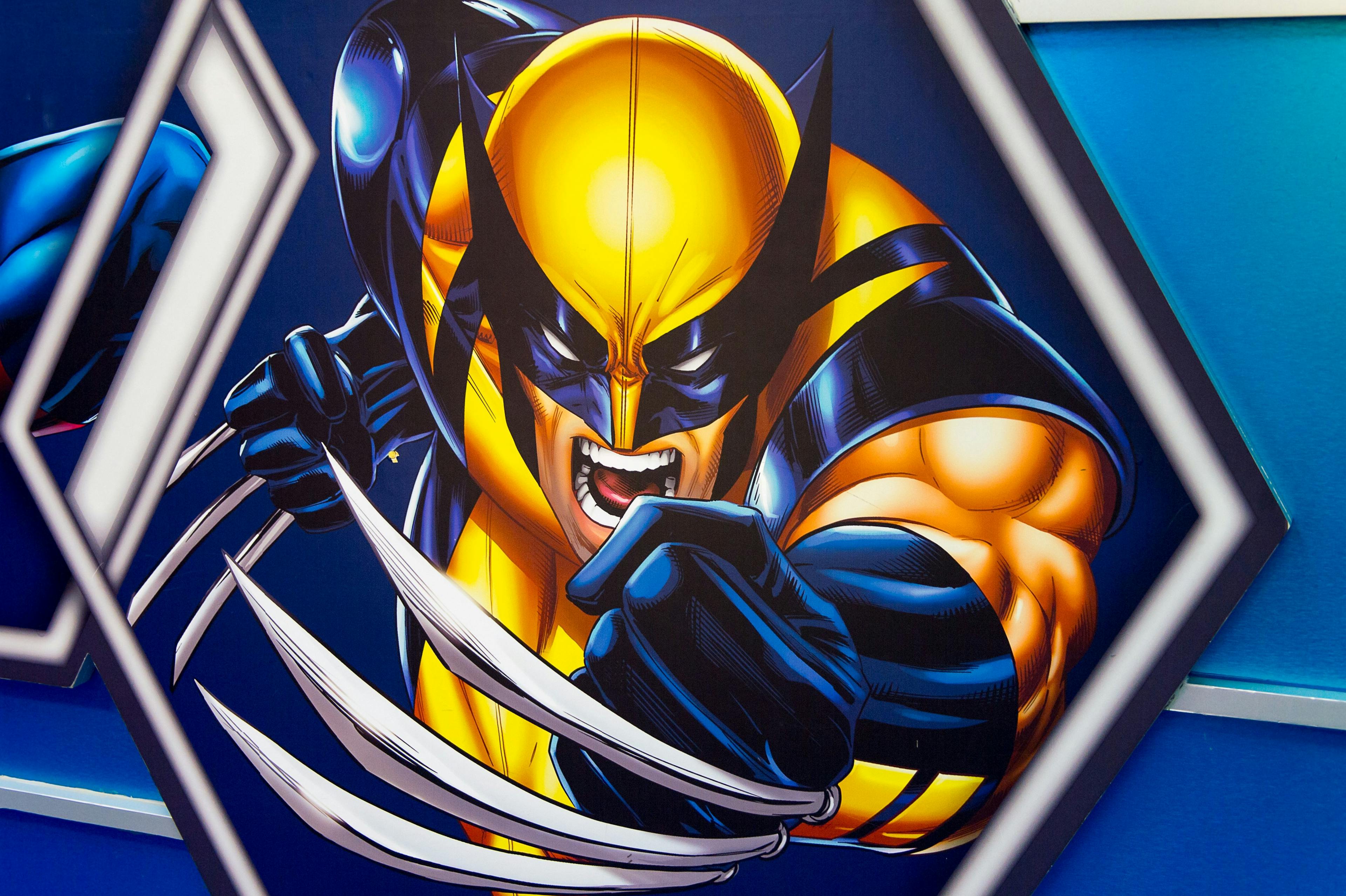 Wolverine illustration at the Shanghai Madame Tussauds wax museum.