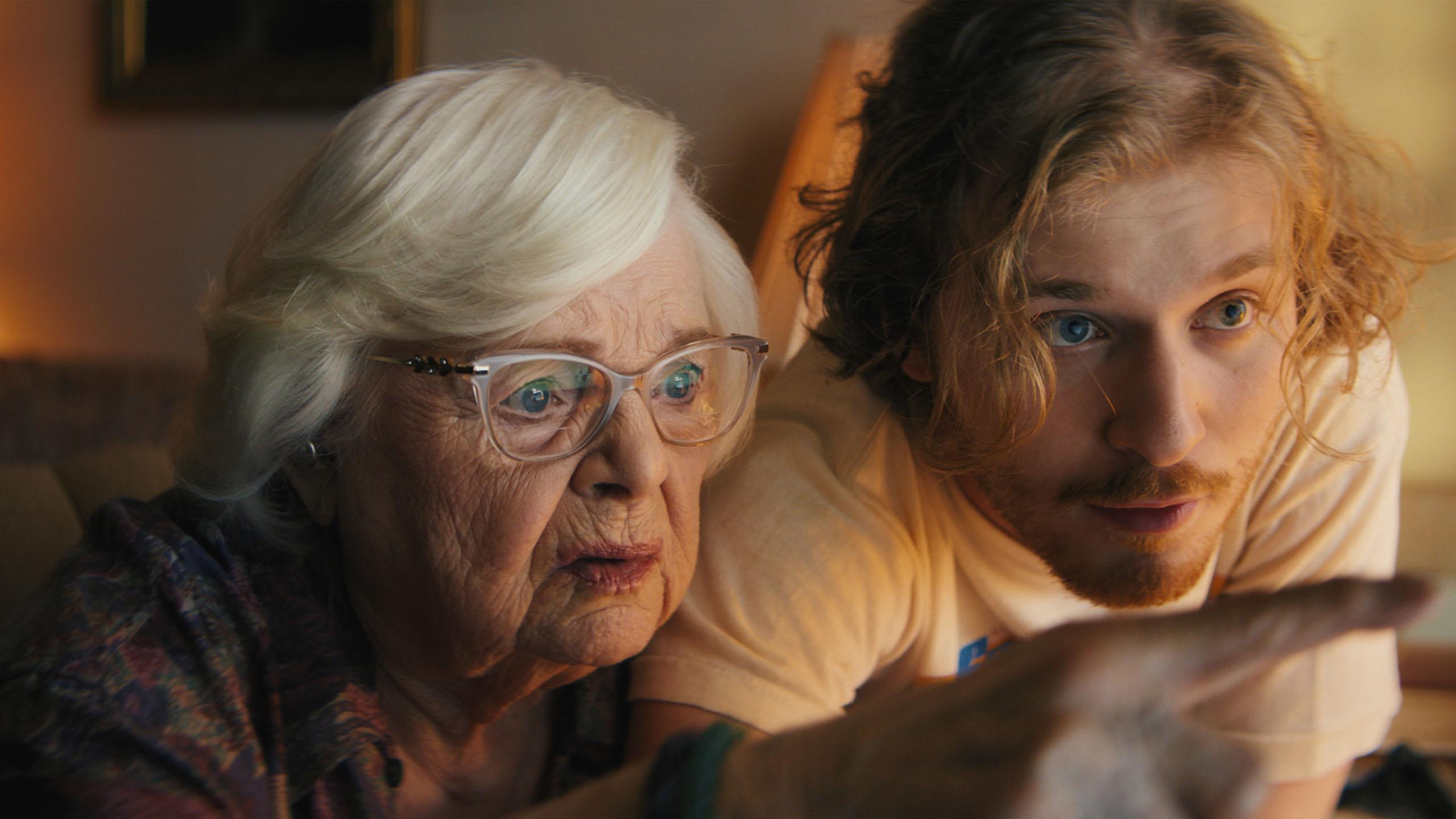 June Squibb and Fred Hechinger appear in Thelma by Josh Margolin, an official selection of the Premieres program at the 2024 Sundance Film Festival. Courtesy of Sundance Institute | photo by David Bolen.