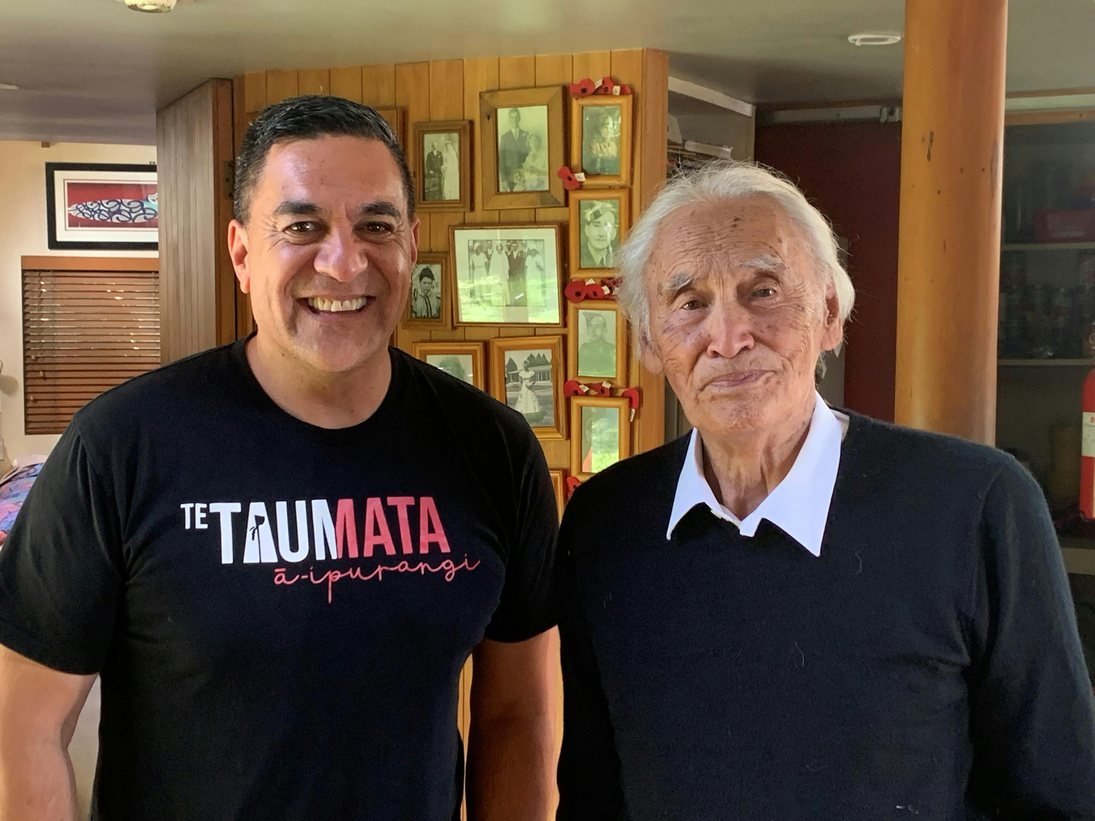 Julian Wilcox with Fred Graham at his home in Waiuku