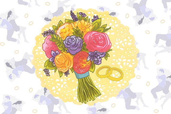 An illustration of a bouquet of flowers.