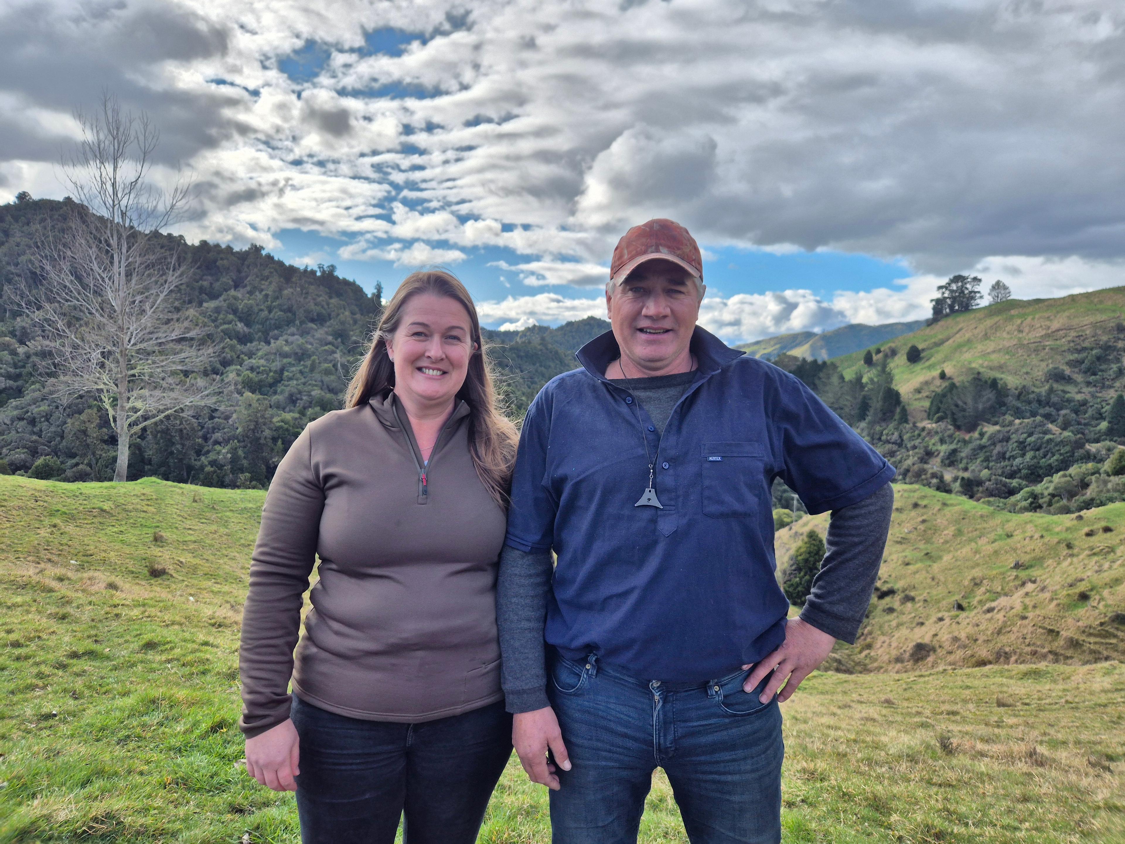 Jacinda and Richy Sheridan run Sheridan Hunting Knives from the farm they run in Motu, near Gisborne.