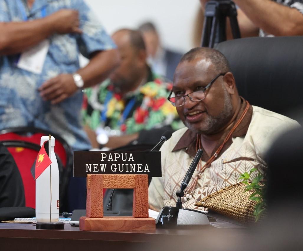 James Marape at the 53rd Pacific Islands Forum Meeting in Tonga. 29 August 2024