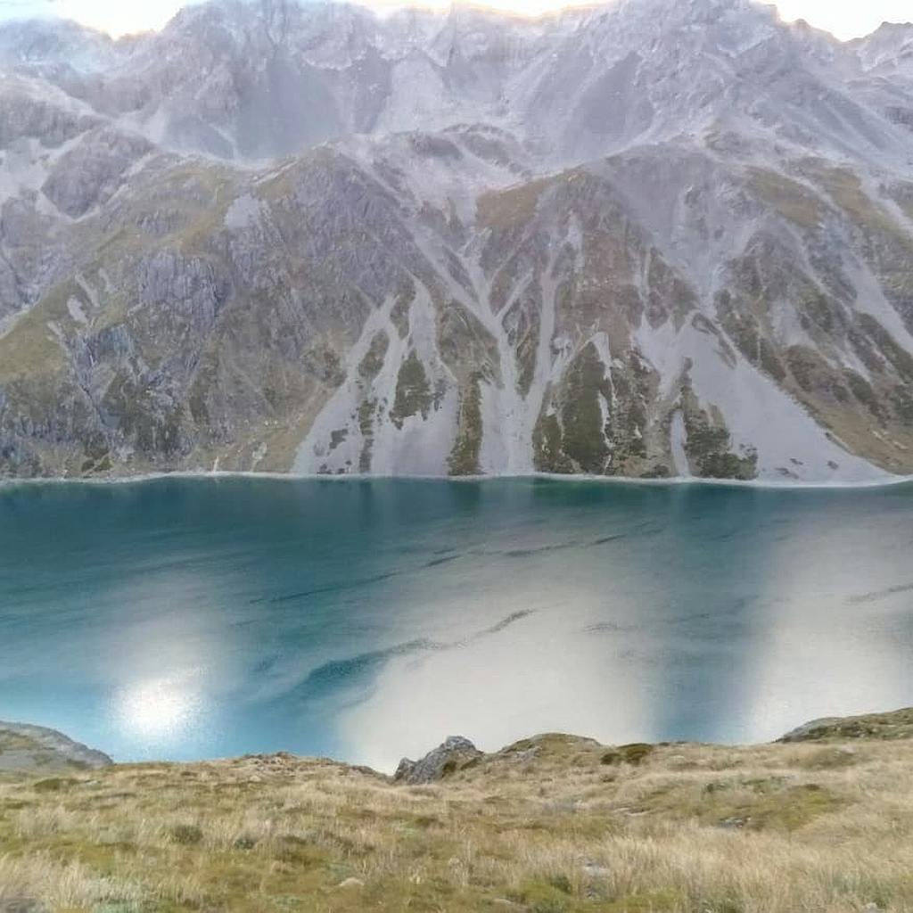 A view of Blue Lake from high above.