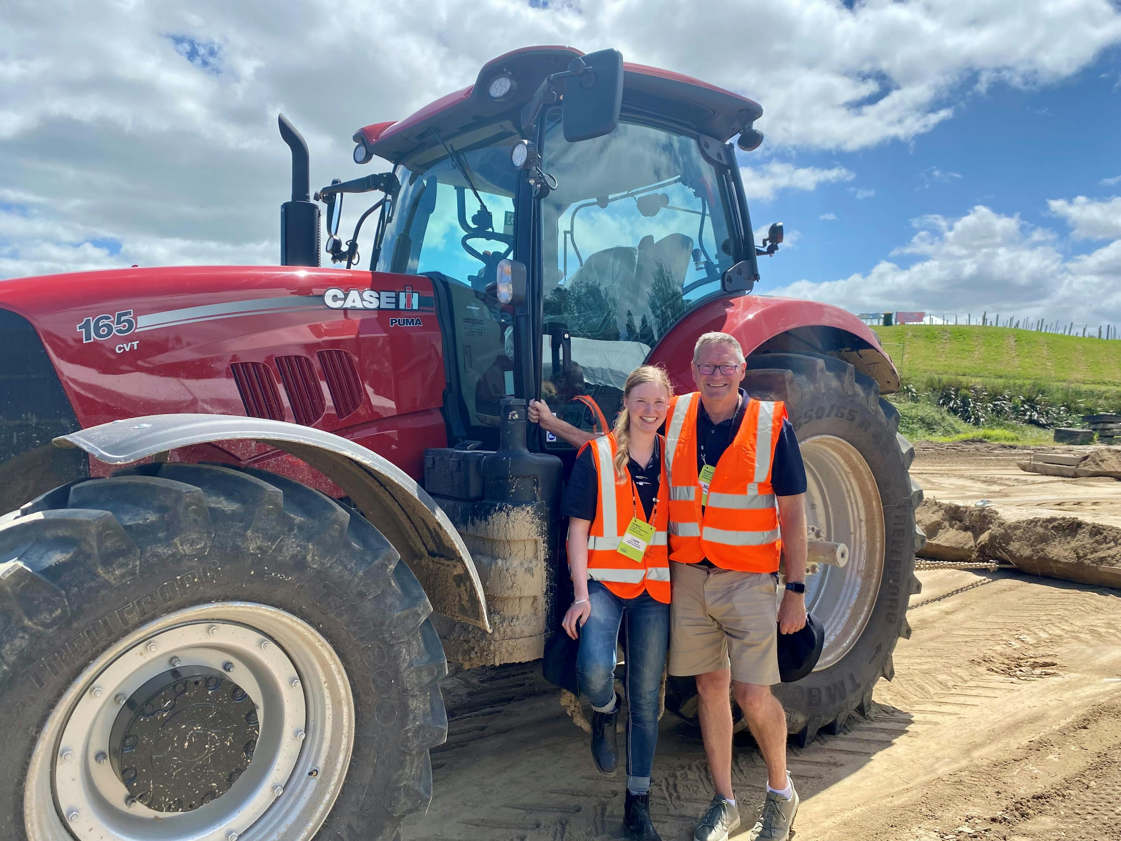 Mark Eager and Lizzie Stephenson at the tractor racing experience.