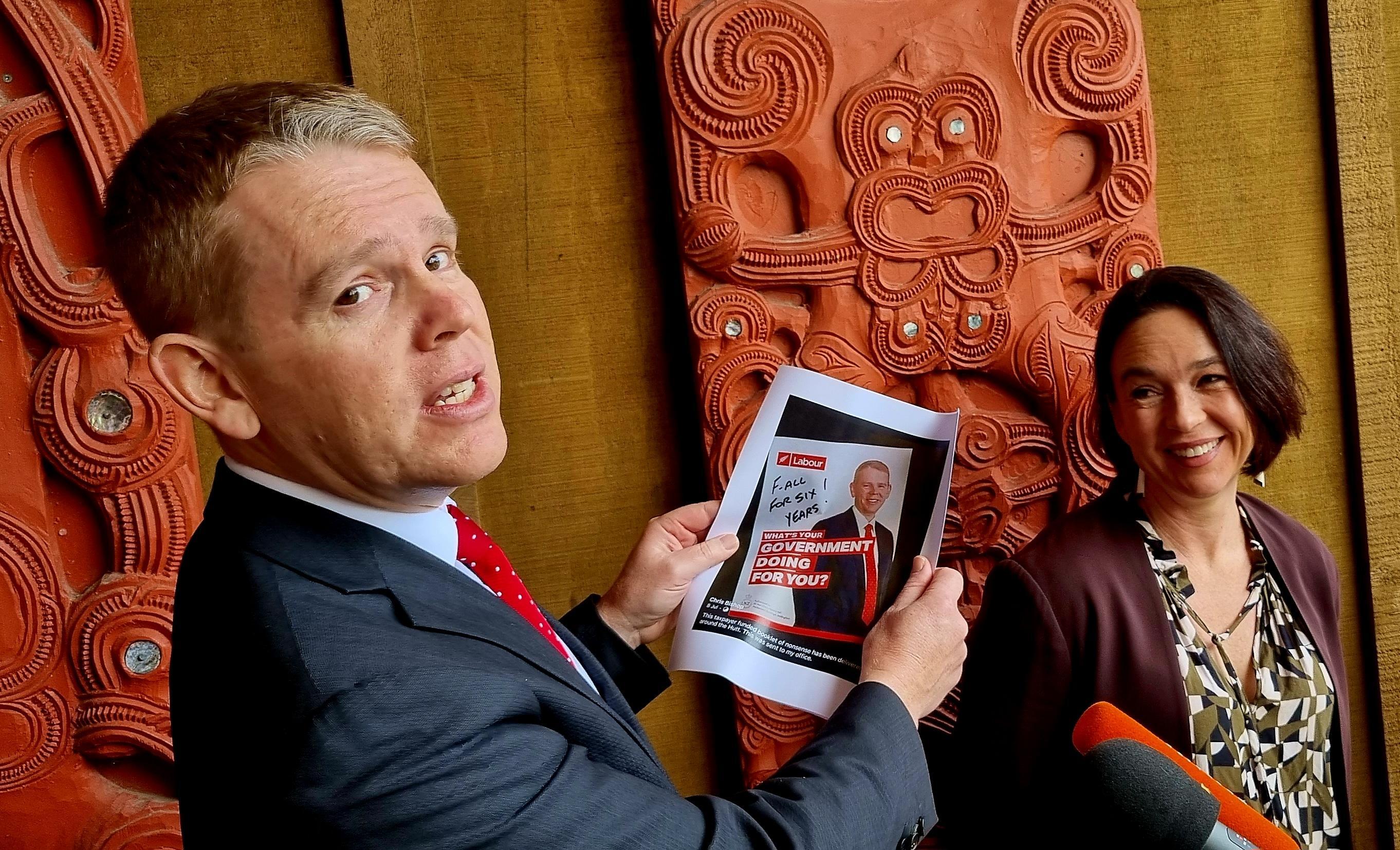 Chris Hipkins shows attack ads about him