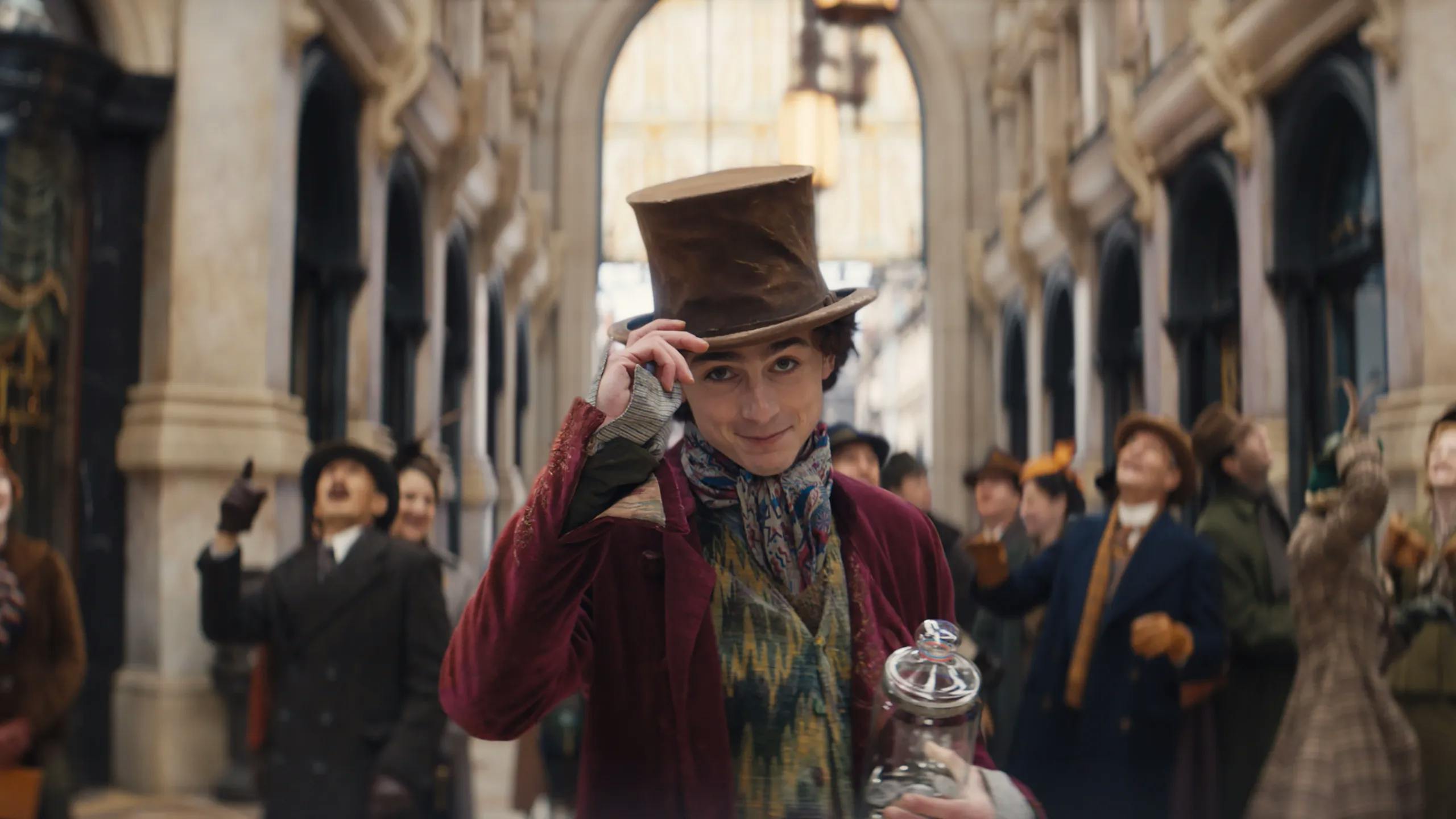 Still from the 2023 film Wonka starring Timothée Chalamet