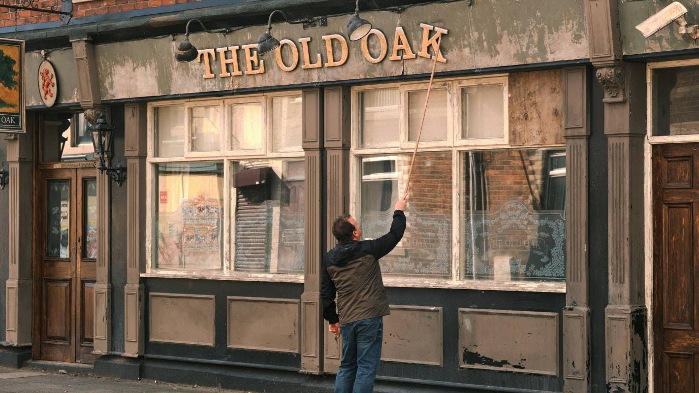 Movie still from the 2023 Ken Loach film The Old Oak