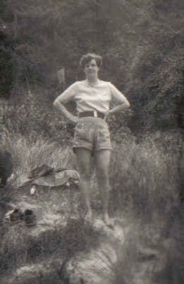 A young Colleen poses for the camera. Taken on Stewart Island.