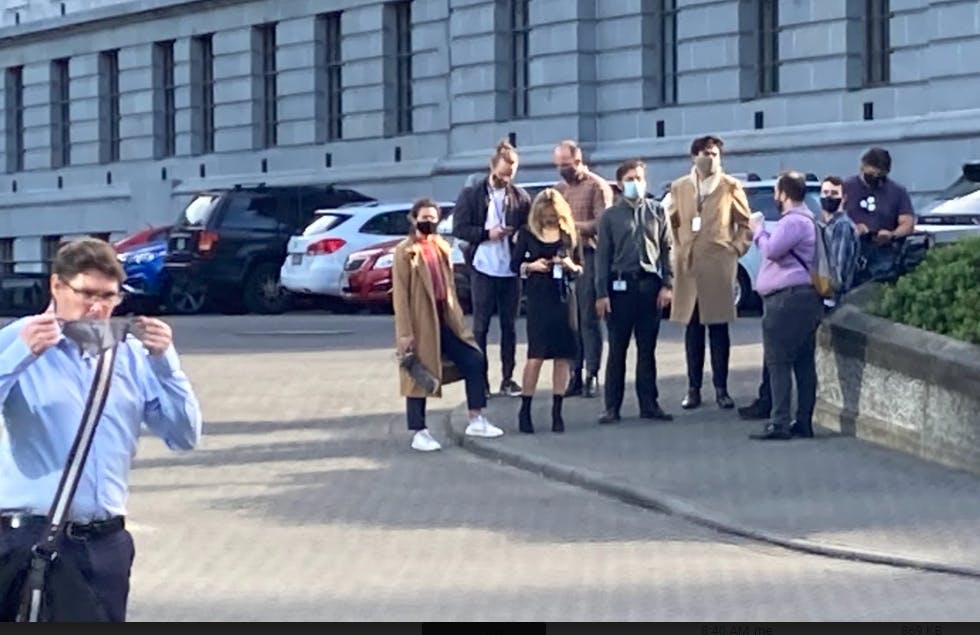 Reporters and camera crews staked out every entrance to Parliament the morning of the meeting that sealed Judith Collins' fate.