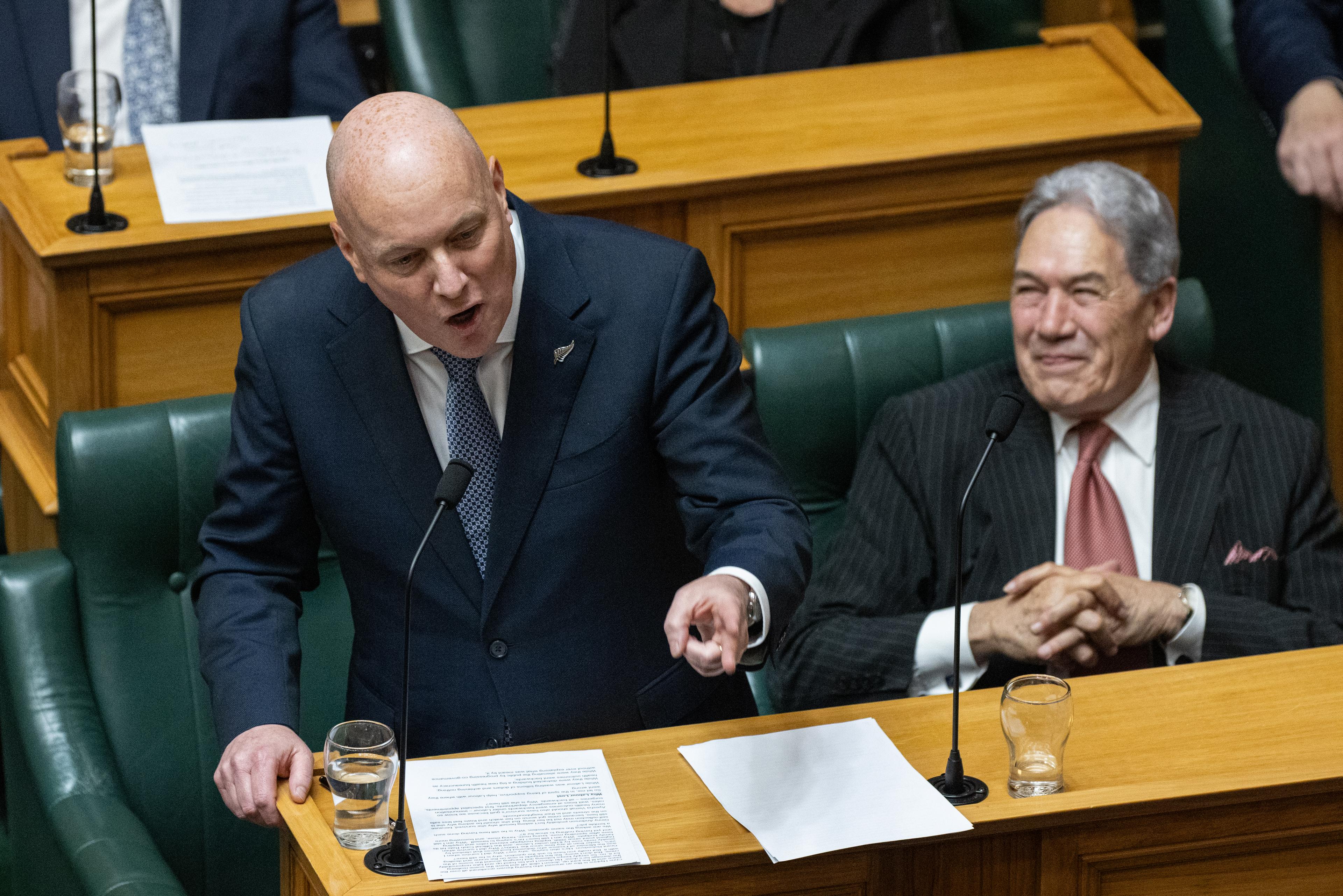 Christopher Luxon takes part in the first debate of the 54th Parliament.