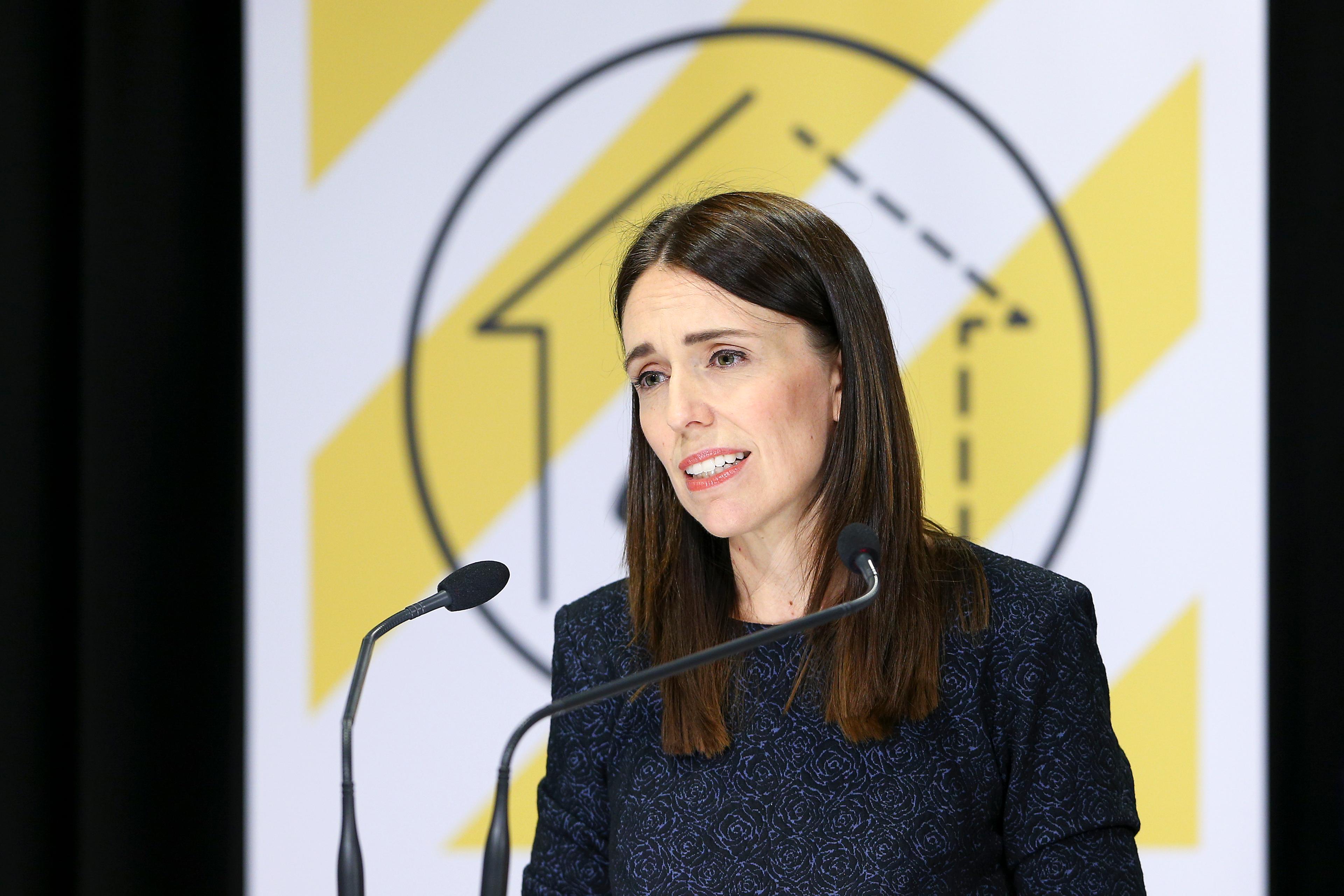 Prime Minister Jacinda Ardern speaks to media during a press conference at Parliament on March 31, 2020 in Wellington, New Zealand.